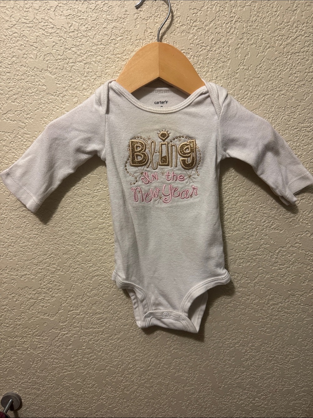 Carter's White One-Piece "Bling in the New Year"